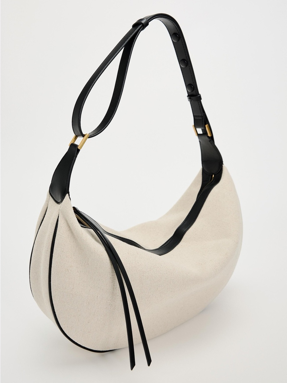 NWOT Zara Contrast Oval Shoulder Bag in Ecru